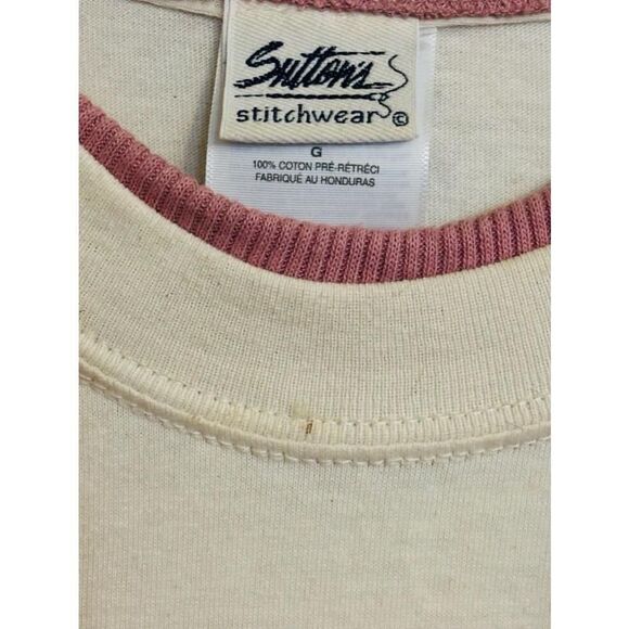 Suttons Womens Large Retro Waffle Knit Teddy Bear Vest & T-shirt Set Cottagecore - Picture 11 of 15